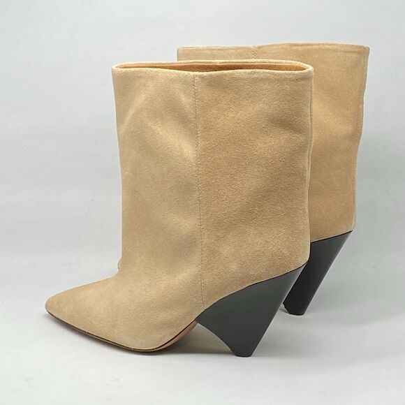 Isabel Marant Miyako 90MM Suede Cone-Heel Booties size 36 - Picture 6 of 12